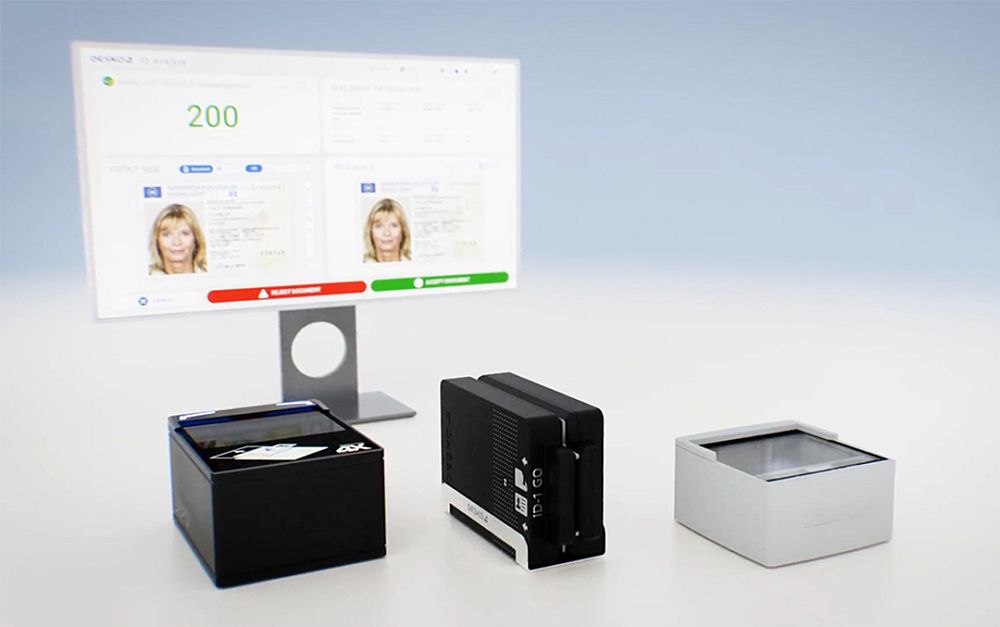 DESKO identity scanners shown with the ID Analyze verification workflow