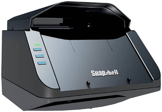 Used and tested Acuant SnapShell Passport Reader Dual Camera USB Scanner - an efficient, high-quality scanner specifically designed for passport reading and identity verification.